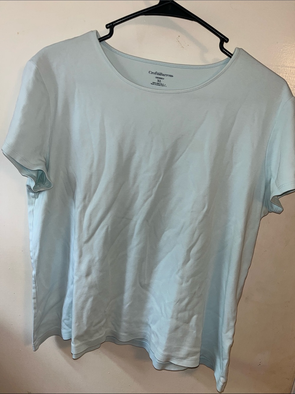 LIKE NEW Croft & Barrow Light Blue Short Sleeve Crew Neck Tee (XL) 🩵